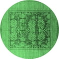 thumbnail image 1 of Ahgly Company Indoor Round Oriental Emerald Green Industrial Area Rugs, 6' Round, 1 of 4