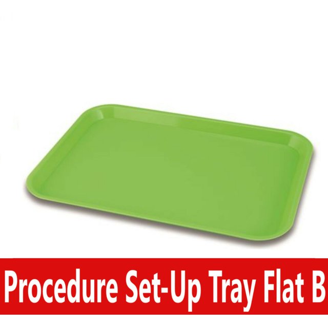 Dental Procedure Set-Up Trays Flat B (Ritter) 13½" x 9⅝" x ⅞", Autoclavable Tray, Green
