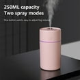 thumbnail image 3 of QLEICOM Humidifiers for Bedroom, 250ml Portable Small Cool Mist Humidifiers, USB Powered with LED Light, Humidifiers for Home Office Car Bedroom Nursery Indoor (Pink), 3 of 7