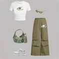 thumbnail image 2 of Karoyedx Little Girls Clothes Tween Girls Clothes Short Sleeve Graphic T-Shirt Top + Pants 2 Piece Outfit Set AG Size,9-10 Years, 2 of 4