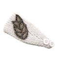 thumbnail image 1 of fastboy Crochet Headbands Winter Leaves Pattern with Rhinestones Elastic Head Protector Wide Warm Chunky Hair Accessories for Girls Beige, 1 of 4