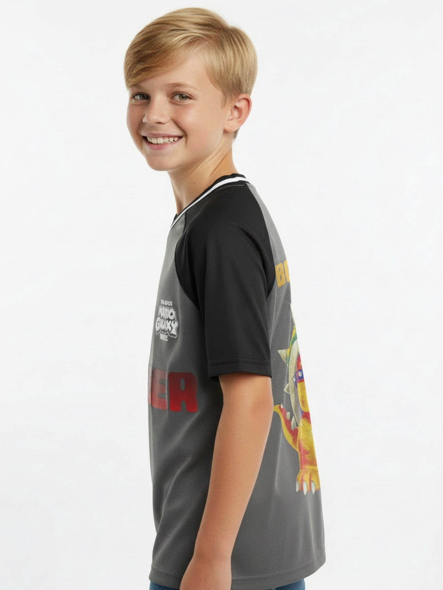 Super Mario Galaxy Movie Boys Bowser Graphic Soccer Jersey, Sizes 4-18