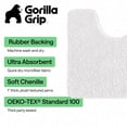thumbnail image 3 of GORILLA GRIP Bathroom Rug and Toilet Base Floor Rugs Set, Quick Dry Plush Chenille, 30x20 Carpet, White, 3 of 10