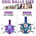 thumbnail image 3 of Dog Soccer Balls Toy with Bell Inside, Outdoor Interactive Dog Toys for Tug of War, Puppy Birthday Gifts, Dog Water Toy, Durable Ropes Squeaky Soccer Dog Ball for Medium and Large Dogs （8 INCH）, 3 of 8