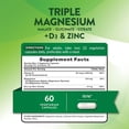 thumbnail image 2 of Triple Magnesium Complex Supplement | 60 Capsules | Glycinate, Citrate & Malate | with D3 & Zinc | by Nature's Truth, 2 of 7