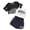 0-Navy&45, variant on Tiijoy Little Girls Outfits Casual Active Camisole Mesh Tee Shorts 3Pcs Set, Sizes 5-6