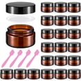 thumbnail image 1 of Frascos cosméticos de vidrio Honeydak, paquete de 24 unidades, 20 ml, color ámbar con tapas, 1 of 7