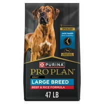 Purina Pro Plan Large Breed Dry High Protein Dog Food with Probiotics for Dogs, Beef and Rice Formula, 47 lb Bag