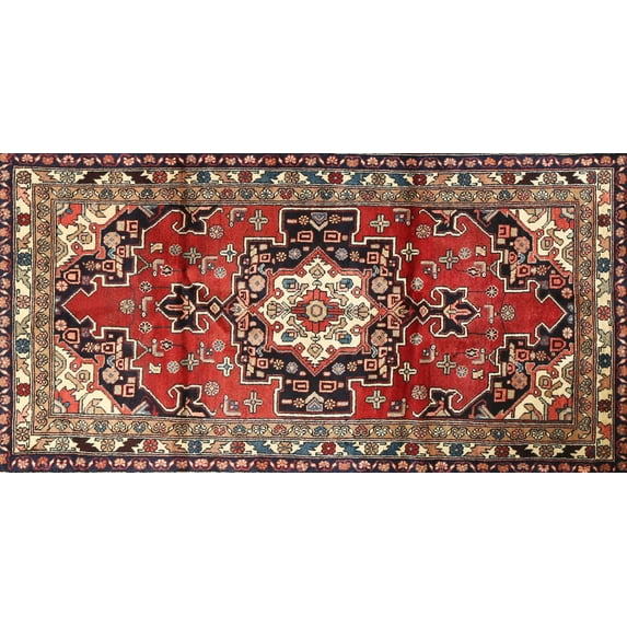 Ahgly Company Machine Washable Indoor Rectangle Traditional Saffron Red Area Rugs, 3' x 5'
