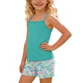 thumbnail image 5 of Amidoa Girls Summer 2 Piece Outfits Cute Floral Tank Top and Casual Shorts Kids Green Size 8, 5 of 7