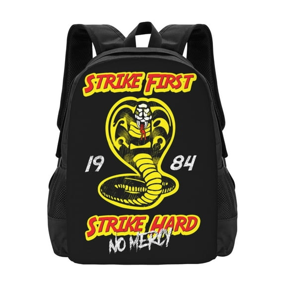 16.5In Cobra Kai Backpac Multifunction Backpac Lightweight Sports Travel Laptop Bag Daypack