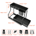 thumbnail image 2 of 2 Pack Under Sink Organizer, 2 Tier L-Shaped Pull Out Cabinet Organizer for Kitchen and Bathroom, Space Saving Sliding Drawer Storage Rack, Durable Plastic Narrow Space Shelves, Black, 2 of 8