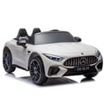 thumbnail image 2 of iRerts White 24V Mercedes Benz SL63 Powered Ride On Cars with Remote Control, 4 Wheels Electric Car for Kids with Bluetooth, Music, USB, LED Light, Ride on Toys for Kids 3-8 Ages Boys Girls Gifts, 2 of 9