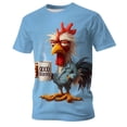 thumbnail image 2 of Mens Graphic T-shirts Short Sleeve Crewneck Tops 3D Silly Animal Character Print Humor Casual Lightweight T Shirts for Man Blue L, 2 of 3