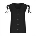 thumbnail image 5 of Wyobmus Womens Plus Size Tank Tops Sleeveless Eyelet Embroidery Scoop Neck Shirt Casual Button Down form Fitting Summer Tank Top S-4X B-Black, 5 of 7