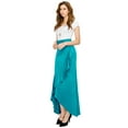thumbnail image 5 of Made by Johnny Women's Wrapped High Low Ruffle Maxi Skirt S JADE, 5 of 6