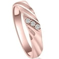 thumbnail image 2 of Pompeii VS Diamond 3-Stone Men's Wedding Band in White, Yellow, or Rose Gold Lab Grown, 2 of 5