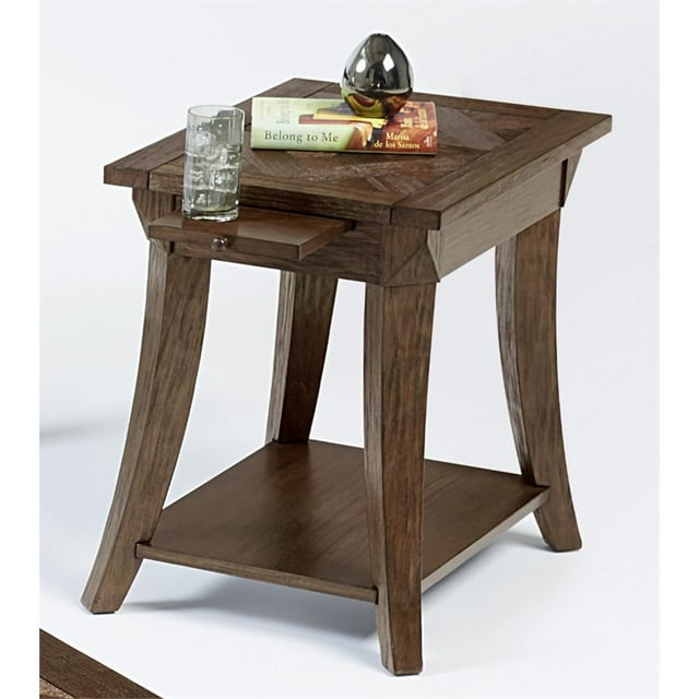 Progressive Furniture Appeal l Wood Chairside Table in Dark Poplar Brown