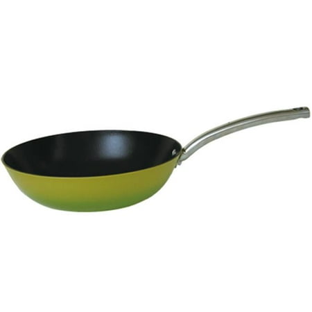 2 Tone Pan - Light Enamel Cast Iron Nonstick Fry Pan - 12 in. - Two Tone Green