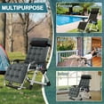 thumbnail image 3 of MOPHOTO Zero Gravity chair, folding portable recliner, removable cushion soft cushion, head rest and cup holder, side table for camping, lawn, garden, support 400 LBS, 3 of 7