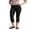 Black, variant on Women's Fold Over Capri Leggings Low Rise Split Hem Cropped Pants Stretch Lounge Yoga Athletic Skinny Pants Going Out Bottoms