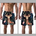 thumbnail image 3 of luoweisi Men's Beach Shorts Quick Dry Swim Trunks with Mesh Lining Jungle Elk L, 3 of 5