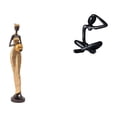 thumbnail image 1 of Figura abstracta de una mujer africana pensante de una tribu, escultura moderna, obra de arte decorativa para dormitorio, mesa, estante, escritorio, d, 1 of 8