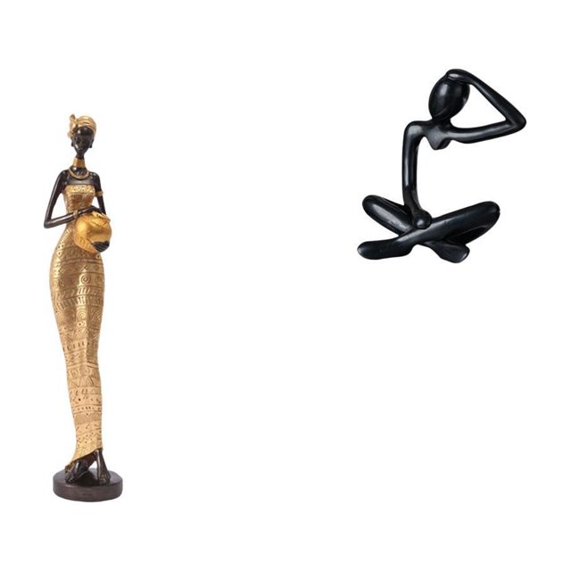 Figura abstracta de una mujer africana pensante de una tribu, escultura moderna, obra de arte decorativa para dormitorio, mesa, estante, escritorio, d