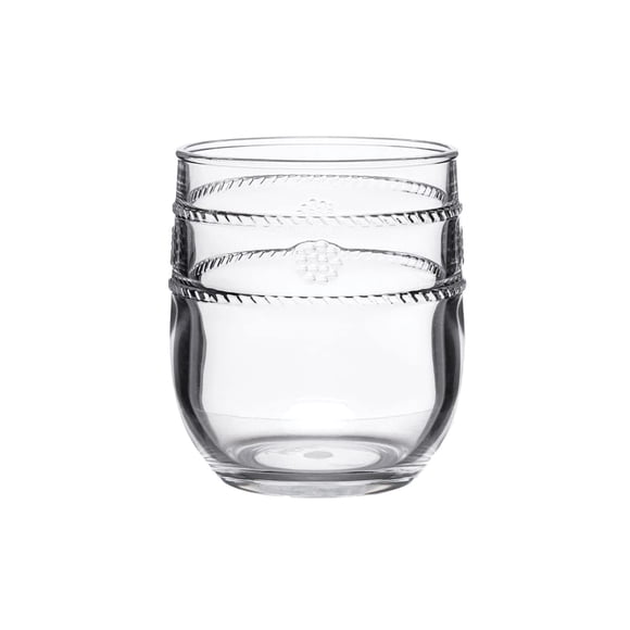 Juliska - Isabella Acrylic Tumbler, Acrylic Glass - Unbreakable, Clear Acrylic, Embossed Drinking Glass
