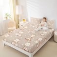 thumbnail image 3 of Castle Fairy Cute Bowtie Giraffe King Sheets 4pcs,Heart Stars Print Bedding,Cream Brown White,1 Fitted Sheet, 1 Flat Sheet and 2 Pillowcases, 3 of 6
