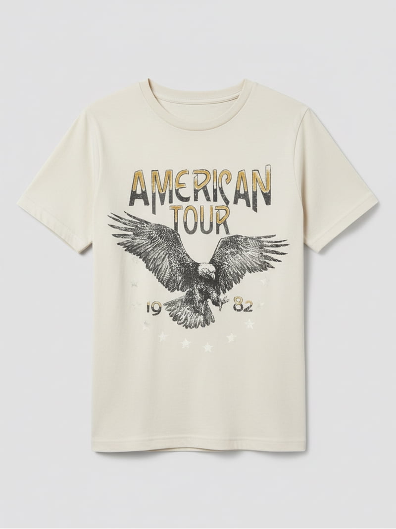 Women's Vintage Inspired Band Tour Graphic Tee with Short Sleeves