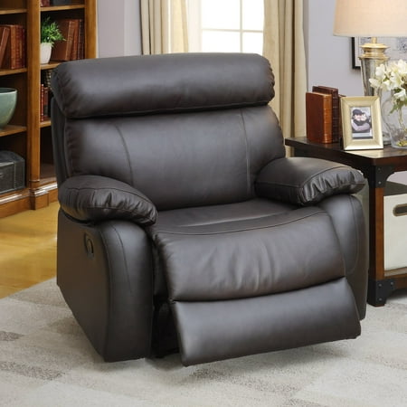 - Furniture of America Paulson Large Leather Glider Recliner