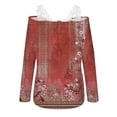 thumbnail image 5 of RKZDSR Women Tshirts Graphic Clearance,Plus Size Summer Womens Cold Shoulder Blouse Short Sleeve Cute Plain Tees Sexy V Neck Lace Crochet Patchwork Tunic Tops G16-Red S, 5 of 5