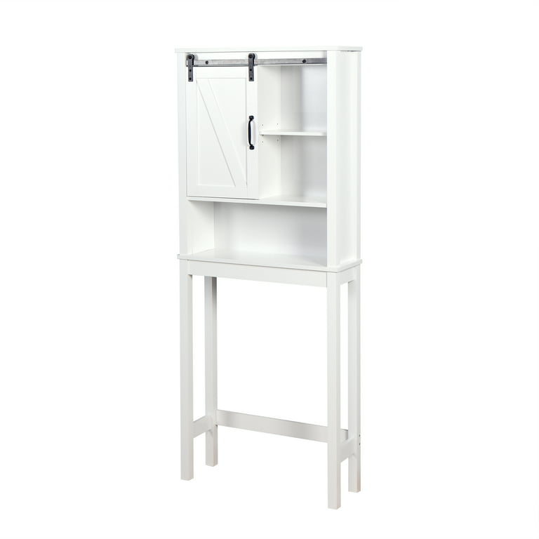 Bathroom Above Toilet Cabinet White Mdf Storage E Saver With Adjule Shelf A Barn Door Over The For K768 Com
