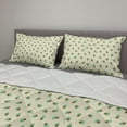 thumbnail image 2 of 1970s Comforter & Sham Bedding Set, Raindrop Shapes Pattern with Pale Toned Beige Background Classical Design, 3 pcs Duvet Set Microfiber Filling Quilt, 5 Sizes, Green Brown and Beige, by Ambesonne, 2 of 4