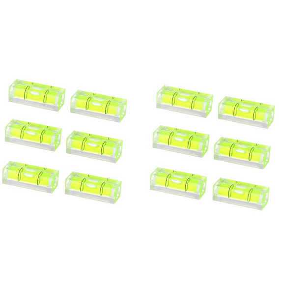 12Pcs Mini Bubble Spirit Level 10X10X29mm Square Levels for Wall Frames Art Displays Picture Hanging RV Tripod Measuring