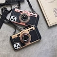 thumbnail image 3 of iPhone 11 Pro Max Camera Case, 3D Camera Shape Soft Rubber Silicone Shockproof Hybrid Cover Case with Lanyard Strap for iPhone 11 Pro Max-Rose Gold, 3 of 8
