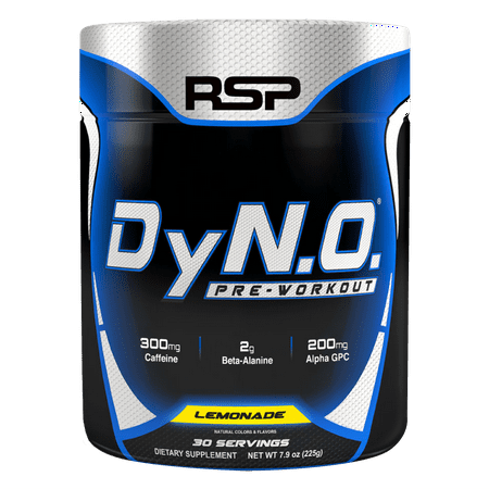 RSP DyNO Pre-Workout Energy, Pump, Power, Focus, Natural Colors & Flavors, Lemonade, (Best Fruit Flavored Protein)