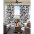 thumbnail image 6 of Blue Red Botanical Kitchen Curtains Summer Watercolor Flower Branch Plant Cafe Short Curtains for Bathroom Blackout Window Curtain Small Window Treatment Drapes for Bedroom Living Room 27.5"x39"x2, 6 of 9