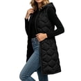 thumbnail image 2 of Women's Winter Solid Color Hooded Long Jacket With Zipper Lining And Pocket For Warmth, 2 of 8