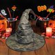 thumbnail image 2 of Sombrero de bruja de disfraz de Halloween, accesorios para fotos para fiestas temáticas de carnavales en clubes Oro, 2 of 9