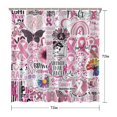 thumbnail image 5 of Pink Breast Cancer Shower Curtain 72"x72" ,Bathroom Decorative Shower Curtains Set with 12 Hooks,Modern Waterproof Washable Shower Curtain, 5 of 6