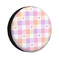 thumbnail image 3 of Xecao Heart Buffalo Plaid for Tire Covers: Waterproof, dust-proof, and universally fitting for trailers, SUVs, 3 of 8