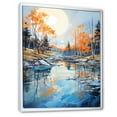 thumbnail image 2 of Designart "The Serenity Of Lakeside Fall Foliage" Landscape Lake River Floater Framed Wall Decor, 2 of 5