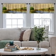 thumbnail image 4 of LALILO Kitchen Curtain Valance Watercolor Oil Art Rod Pocket Window Curtain 52"x 18" Set of 2, 4 of 5