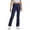 Navy, variant on Girls High Waisted Dress Pants with Pockets, High Stretch Uniform & Casual Wide Leg Trousers for Kids, Sizes 5-14 Years