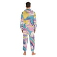 thumbnail image 6 of Dolphins and Palm Trees Adult Onesie Pajamas Slim Fit Christmas One Piece Suit Pjs for Women and Men Hooded Zipper, 6 of 7