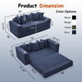thumbnail image 5 of Leumius 76" Convertible Sofa Bed,Corduroy Boneless Couch with Cup Holders & Pocket,2-in-1 Sleeper Sofa Pull-out Couch Bed with 5 Pillows, Living Room, Small Spaces, Bedroom, No Assembly,Blue, 5 of 5