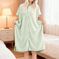 thumbnail image 3 of Lixiuxyad Soft Hooded Bathrobe Cozy Flannel Cloth Kimono Robe For Winter Loungewear With Pockets And Long Sleeves Womens Sleepwear One Size, 3 of 6