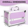thumbnail image 2 of Olurrisa Aluminum Makeup Train Case with Mirror, Expandable Cosmetic & Jewelry Organizer Box, Lockable Handle for Travel, Pink, 2 of 8